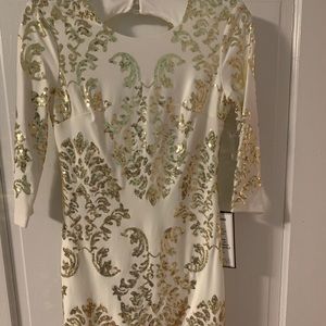 White and gold New Years dress